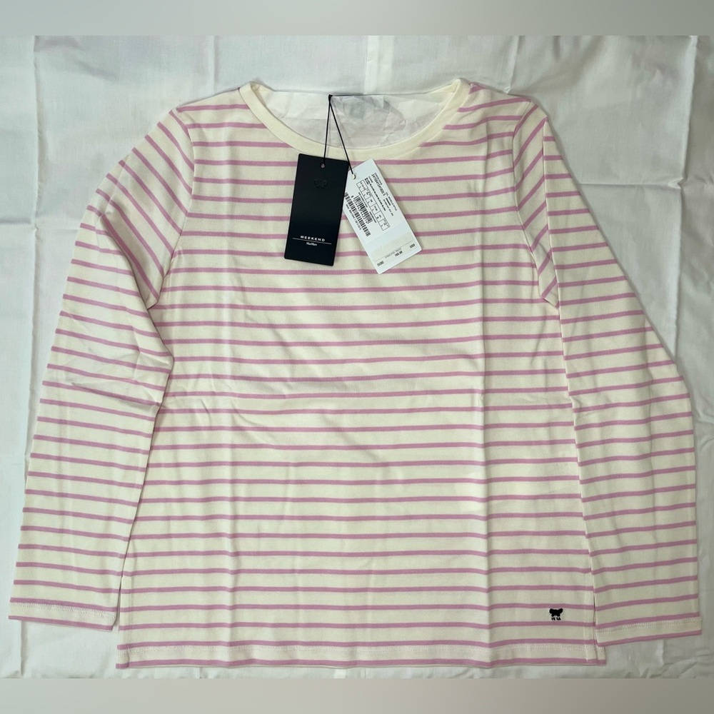 MaxMara Pink and Cream Striped Top